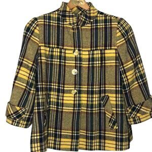 SUNDANCE Wool Jacket Womens Small Cropped Swing Boxy Academia Preppy Trending